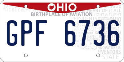 OH license plate GPF6736