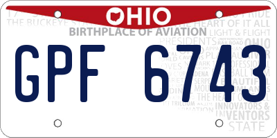 OH license plate GPF6743