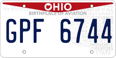 OH license plate GPF6744