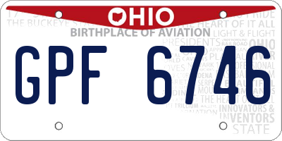 OH license plate GPF6746