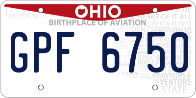 OH license plate GPF6750