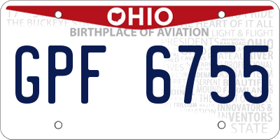 OH license plate GPF6755