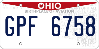 OH license plate GPF6758