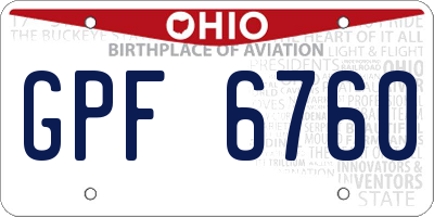 OH license plate GPF6760
