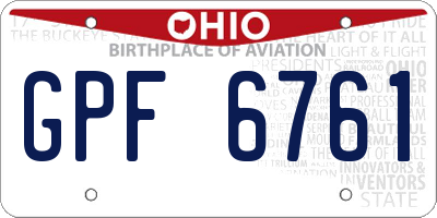 OH license plate GPF6761