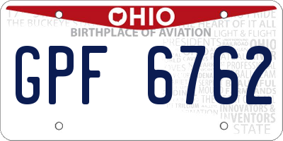 OH license plate GPF6762