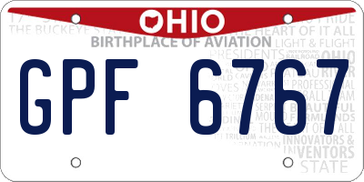 OH license plate GPF6767