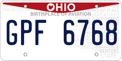 OH license plate GPF6768