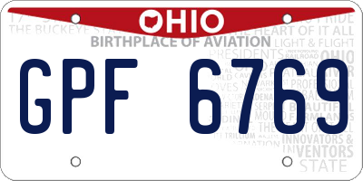 OH license plate GPF6769