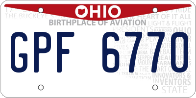 OH license plate GPF6770