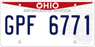 OH license plate GPF6771