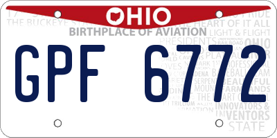 OH license plate GPF6772