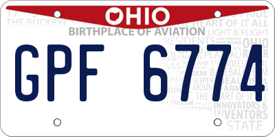 OH license plate GPF6774