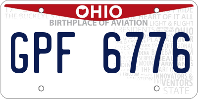 OH license plate GPF6776