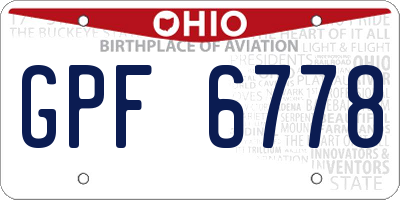 OH license plate GPF6778