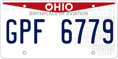 OH license plate GPF6779