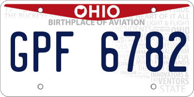 OH license plate GPF6782
