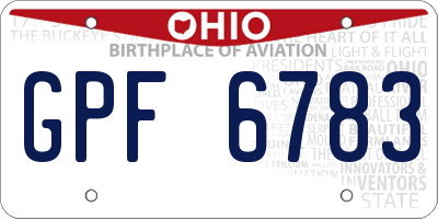 OH license plate GPF6783