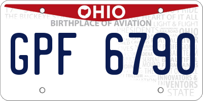 OH license plate GPF6790