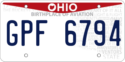 OH license plate GPF6794