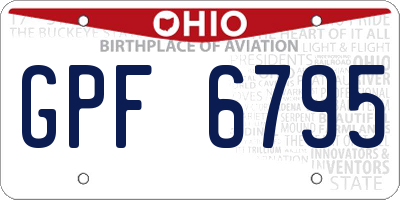 OH license plate GPF6795