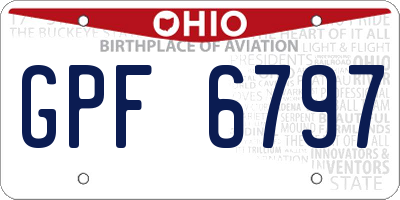 OH license plate GPF6797