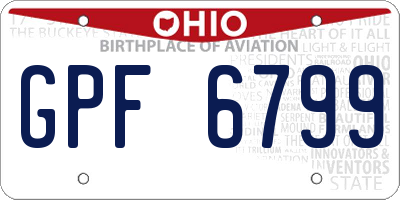 OH license plate GPF6799
