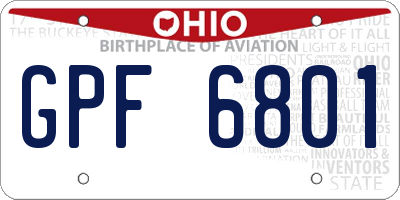 OH license plate GPF6801
