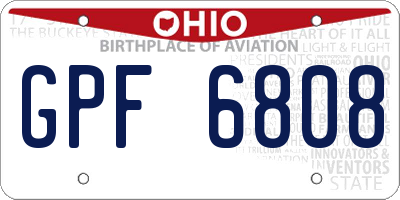 OH license plate GPF6808