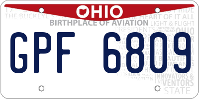 OH license plate GPF6809
