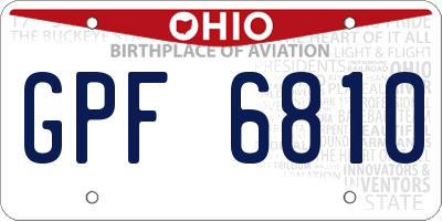 OH license plate GPF6810