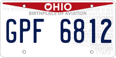OH license plate GPF6812