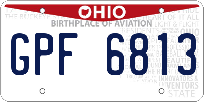 OH license plate GPF6813