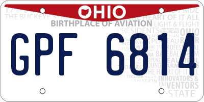 OH license plate GPF6814