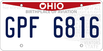 OH license plate GPF6816