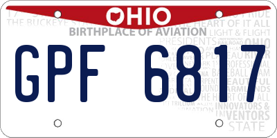 OH license plate GPF6817