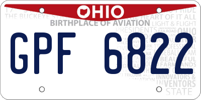 OH license plate GPF6822