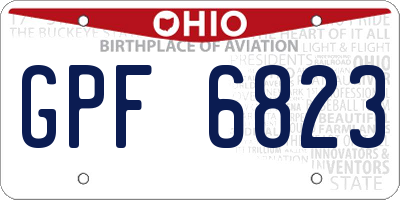 OH license plate GPF6823