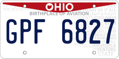 OH license plate GPF6827