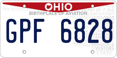 OH license plate GPF6828