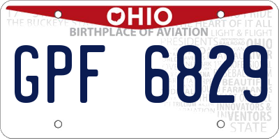 OH license plate GPF6829