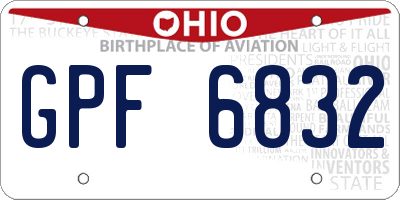 OH license plate GPF6832