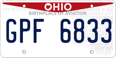 OH license plate GPF6833