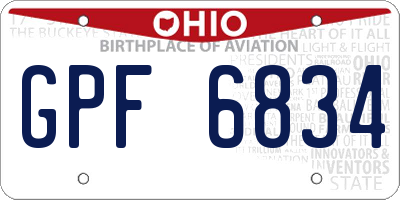 OH license plate GPF6834