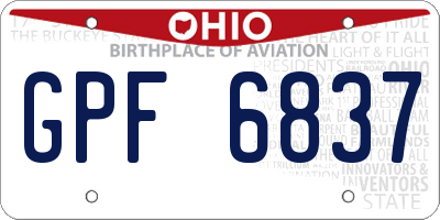 OH license plate GPF6837
