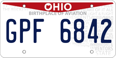 OH license plate GPF6842