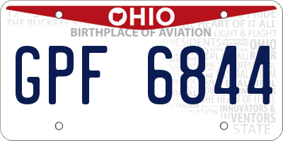 OH license plate GPF6844