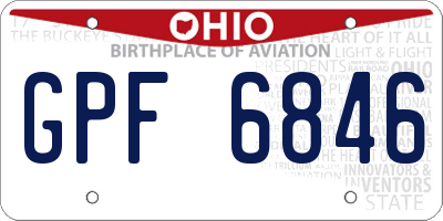OH license plate GPF6846