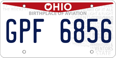 OH license plate GPF6856
