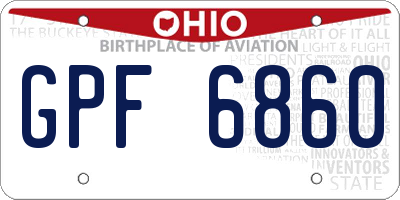 OH license plate GPF6860